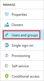 The "Users and groups" link